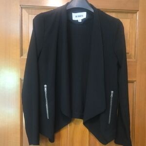 BB Dakota Black Women's Blazer with Zipper Accents